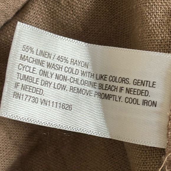 A New Day Linen Blend Cargo Pants Straight Leg Adjustable Ankle Size 14 Brown - Picture 9 of 15